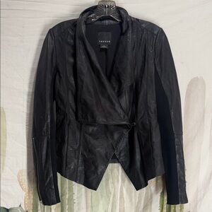 Trouvé Draped Collar Leather Jacket 🌵xs